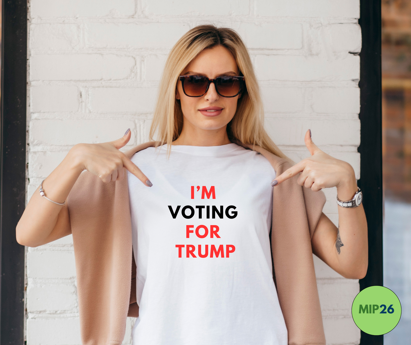 I'M VOTING FOR TRUMP Unisex Cotton Crew Tee