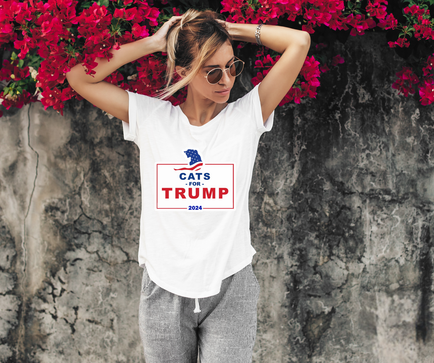 Cats For Trump Unisex Cotton Crew Tee