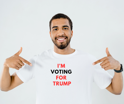 I'M VOTING FOR TRUMP Unisex Cotton Crew Tee